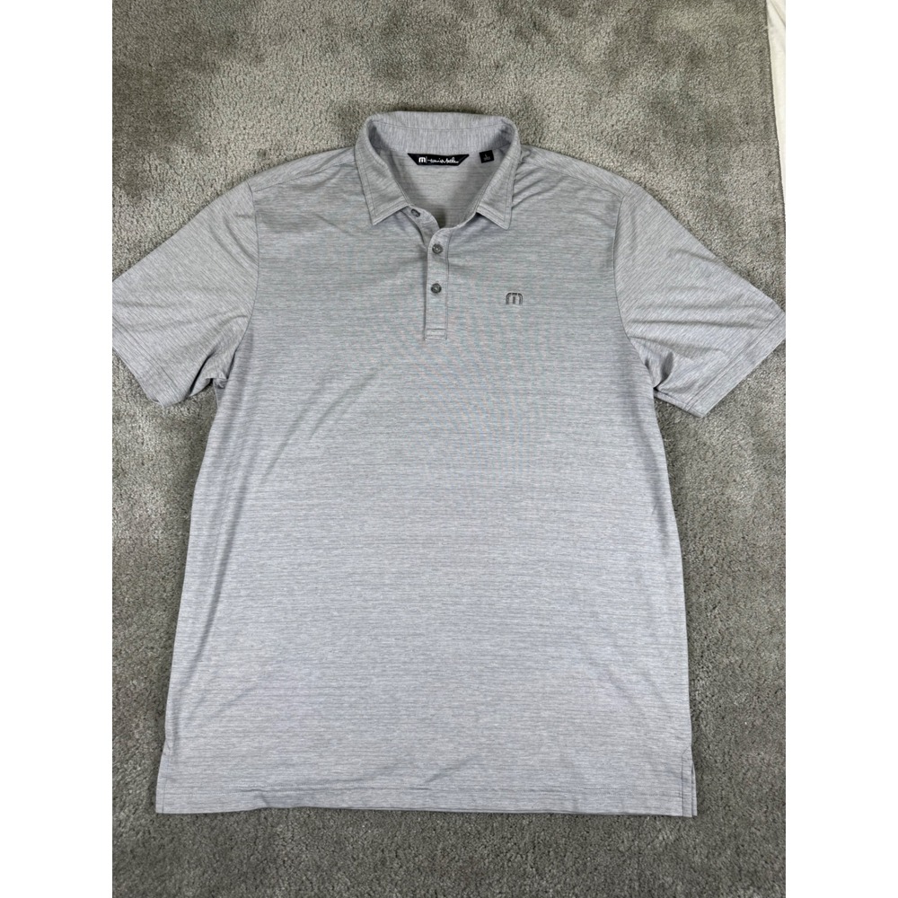 TravisMathew Mens Gray Heather Short Sleeve Golf Polo Shirt Large RN 123280